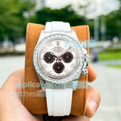 PPM Super Copy Rolex Cosmo Daytona White Square Diamond Limited Edition Watch 